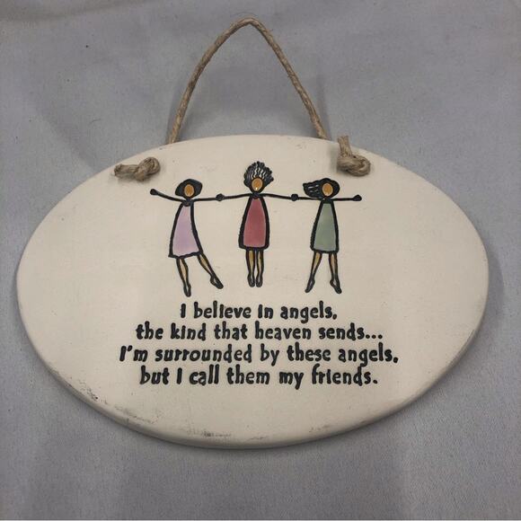 Best Friends August Ceramics Decorative Hanging Wall Plaque - Picture 6 of 13